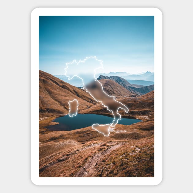 Italy Country Map | Luminous Landscapes Sticker by Visitify